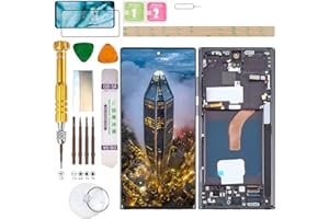 Gadget Troops (Kein Fingerabdruck) LCD Display Assembly für Samsung Galaxy S22 Ultra SM-S908B/DS, S908B, S908U, S908U1, S908W, S908N, S9080, S908E Bildschirm Ersatz Kit (Schwarz)