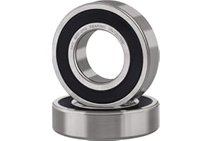 XiKe 6207-2RS Ball Bearings 35 x 72 x 17 mm Chrome Steel and Double Rubber Seals, Pre-Lubricated, 6207RS Deep Groove Ball Bearings with Covers, Pack of 2