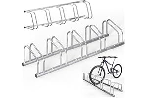 MONZANA® Fahrradständer für 5 Fahrräder 37cm Radabstand 30-65mm Reifenbreite rostfreier Stahl selbstsichernde Schrauben Boden oder Wandmontage Mehrfachständer Fahrradhalter Aufstellständer Radständer