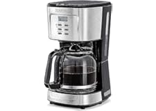 BLACK+DECKER Coffee Maker/Coffee Machine, 900W, 12 Cup/1.5L Glass Carafe, 24 Hours Programmable with Drip Stop Mechanism to A