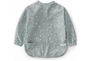 Nombear ® Bavoir Manches Longues pour Bebe - Bavoirs Bebe Imperméable, Tablier Bebe pour Manger, Tablier Enfant Repas, Bavoir DME, Blouse Bebe Repas