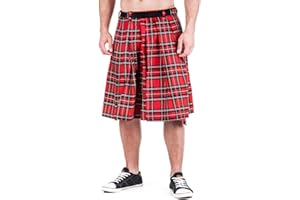 The Rock Shop Schottischer Kilt Tartan Red - Tartanmuster Rot bis 4XL