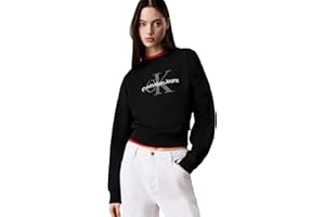 Calvin Klein Donna Felpa Monologo French Terry con Scollo Rotondo