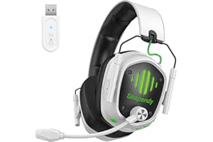 Skapendy VK81 Cascos Gaming Inalámbricos para Ps5, Ps4, PC, 3D Sonido Envolvente, 2.4Ghz Wireless Auriculares Bluetooth con micrófono, Cascos Gaming con RGB, Duración 50Hr+, Gamecube Accessories