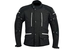 Sterling Sports® Mens Motorcycle Jacket Motorbike Clothing for Summer and Winter Waterproof Mens Textile CE Armoured Cordura Polyester Men's Jackets (Black, Small (36-38)