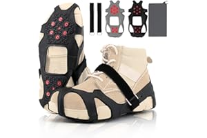 byhsports rutschfeste Eisspikes für Laufen, Anti Rutsch Schuhspikes mit Reflektierenden Absätzen, Grödel Eisspikes für Schuhe und Stiefel, Schnee-und Eiswanderungen