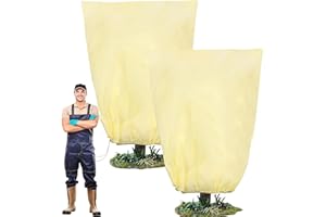 SYITCUN 180x120cm Huge Plant Covers Freeze Protection,2PCS Breathable Plant Blanket, Thickened Frost Cloth Plant Cover with Zipper & Drawstring, Adjustable Winter Plant Covers Freeze Protection
