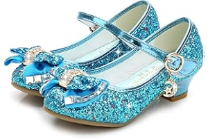 NNJXD Chicas Princesa Brillante Zapatos Cosplay Fiesta Baile Tacones Bajos