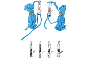 UPALDHOU Rope Roller, Cord Tensioner with Marine Grade Brass Roller and Stainless Steel Spring for Camping Boating Outdoor Activities, Easy Adjustable Rope Tightener for 3mm 4mm