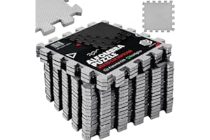 ManiBoom Suelo Gimnasio Acolchado Grueso de Caucho Fácil de Limpiar【30x30x1 cm】- Alfombra Gym Crossfit y Ejercicios en Casa - Esterilla Fitness Puzzle de Goma - Tatami Mat (18, Gris, 30x30x1cm)