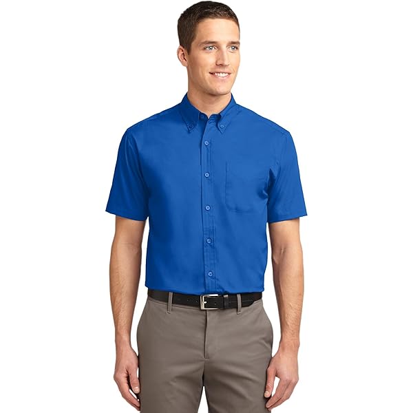 Port Authority Short Sleeve Easy Care Shirt - S508 Steel Grey/Light Stone, Size Medium