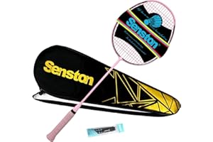 Senston Raquette de Badminton N80, Raquette Badminton Professionnel, Unisexe, Équilibrée en Tête, pour Débutants et Confirmés