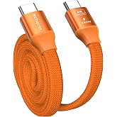 Echorin Manyetik Turuncu 240w 20Gbps Type-C to Type-C Hızlı Şarj, G&ouml;r&uuml;nt&uuml; ve Veri Aktarım Kablosu, iPhone, iPad, MacBook, Sam