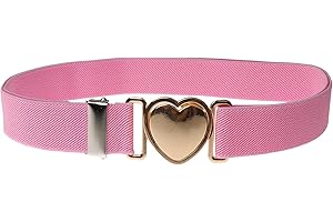NiceYnn Ceinture Élastique Enfant Fille Réglables avec Boucle de Cœur pour Pantalons Jeans Robes Anniversaire Ecole