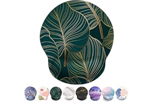 Giecy Tappetino Mouse Poggiapolsi,Gaming Mouse Pad Ergonomico in Gel,Supporto per Polso per Computer per il Gioco, Mousepad con Base in PU Antiscivolo (A-Piante Tropicali)