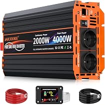 GIANDEL Inverter 2000W Onda Sinusoidale Pura Con Telecomando – Picco 4100W, DC 12V A AC 220V, USB-C PD 36W, Schermo LCD