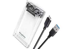 KingData SSD HDD Enclosure 2.5 pollici SATA III USB 3.0 Caddy Case Lettore esterno Laptop Cavo UASP incluso Indicatore LED senza attrezzi Trasparente