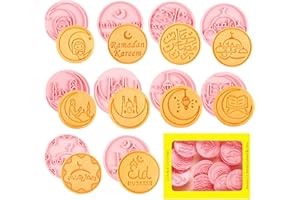 PTAIZJJZ Lot de 10 emporte-pièces pour biscuits musulmanes de l'Aïd Mubarak,Motif Eid Mubarak,Emporte Pièces en Plastique pour la cuisson