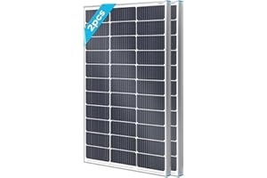 Renogy 2PCS 100W Monocrystalline Solar Panel (New Version), 200 Watt, Ideal for Off Grid PV System on Motorhome, Caravan, Campervan, RV or Boat and Other Off-Grid Applications