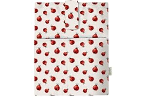 KAPAX Pochette per libri, custodia per libri, per libro in brossura, tessuto lavabile, impermeabile, per proteggere i libri, con imbottitura, custodia di protezione per tablet per adulti (coccinella)