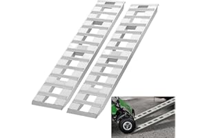 VEVOR Rampe de Chargement en Aluminium 2 PCs 183 x 38 cm, Rampe d’Accès avec Capacité de Charge 2721,6 kg, Léger et Portable, pour Moto/Moto Tout-Terrain/Remorque/VTT/UTV/Tracteur/Tondeuse à Gazon