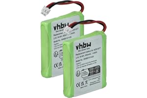 vhbw 2X NiMH Akku 600mAh (2.4V) kompatibel mit schnurlos Festnetz Telefon Medion MD81877, MD82711, MD82772, MD82877 Ersatz für 5M702BMX, GP0827, GPHP70-R05.