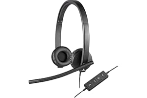 ‎LOGITECH Logitech H570e Kopfhörer mit Mikrofon, Stereo-Headset, Rauschunterdrückung, Lautstärkeregelung und Stummschaltung mit LED-Anzeige am Kabel, Ohrpolster aus Kunstleder, USB-Anschluss, PC/Mac/Laptop