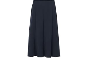 SLK KENTEX Women's Plain 8 Panels Flare Skirts Half Elasticated Waist 31" Length Below The Knee