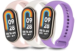 Xisair 3 paski kompatybilne z Xiaomi Band 8, silikonowy pasek sportowy, oddychający, wodoodporny pasek zastępczy do Xiaomi Band 8 NFC, pasek do szybkiego odpinania, Miband 8