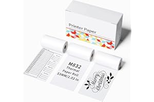 ASprink 53MM Thermal Paper Roll, Compatible with Any Brand M832 Portable Printer, Thermal Roll Paper with 3 Rolls