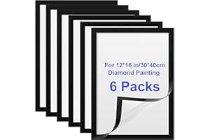 HYNXM Diamond Painting Rahmen, 6 Packungen Diamond Painting Bilderrahmen 30x40 cm Schwarz Selbstklebend Magnetisch Bilderrahmen für Wanddekoration zu Hause