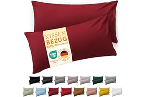 Blumtal Federe Cuscini Divano 40x80 cm - Set di Copricuscini per Divani in Microfibra a 2 Pezzi con Chiusura a Busta, certificati Oeko-Tex, extra morbidi e lavabili - Rosso Aurora