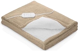‎MEDISANA medisana HB 419 Heizdecke elektrisch, extra kuschelige Wärmedecke mit 9 Temperaturstufen, beheizbare Decke mit Abschaltautomatik und Überhitzungsschutz, cloud cream beige