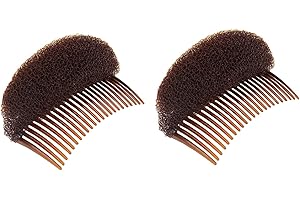 XUMIN 2Pcs Style professionnel Pinces à cheveux accrues avec des peignes Charme Bump It Up Volume Inserts Peigne À Cheveux Bâton De Cheveux Bun Maker Outil Acceeories (Marron)
