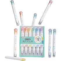 FunBlast Cute Cat Paw Highlighter Chisel Pen, 12 Color Highlighter ...