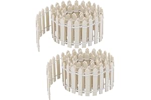 BOXOB 2uds Mini Valla de Jardín de Hadas, 90 cm Valla Decorativa Madera, Adorno Paisaje en Miniatura para Casa Muñecas, Manualidades, Diorama, Maceta (Color Madera)