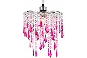 Innoteck Cherry Ceiling Chandelier Acrylic Light Shade – Cherry Pink – Easy-Fit Pendant Shade for Bedroom, Kids Room, Living Room & Hallway – Includes E27 to B22 Converter – Home Decorative Lamp Shade