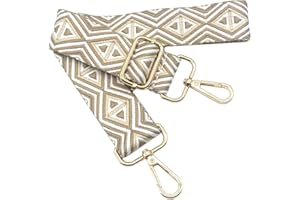 Keriocusi Tracolla Regolabile Colorata per Borse Donna Bianco Cachi, 80-130cm Cinghia della Borsa con Gold Moschettone, Durevole per Crossbody Borsa, Chitarra, Borse Moderne Accessori, 3.8cm, 1211