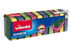 Vileda Rainbow dishwashing Sponge 10 pcs multiple colo rMid Foam Scourer for tough dirt, vileda sponge for dishes, long lasti