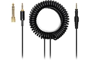 Voarmaks Audio-DJ-Kabel, 4-polig, lang, kompatibel mit Pioneer HDJ-X5, X7, S7, CUE1, Kopfhörern, verlängerter Spiralfeder-Dj-Draht