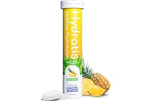 HYDRATIS - Pastilles Hydratation Electrolytes - Ananas - Améliore l'Hydratation et Favorise l'Énergie - Formule Isotonique - Sport, Récupération, Bien-être - 1 tube (20 Pastilles)