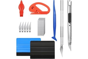 YITULOU 22 Piezas Espatula Vinilo Kit, Incluye Raspadores, Cuchillos de precisión, raspar el tablero, Herramienta de Corte de Bordes para Muebles y Coche, Ventanas