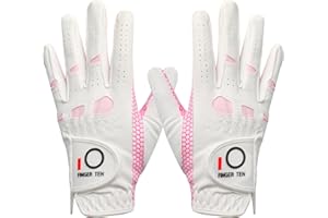 ‎LOVMEAD LOVMEAD Golfhandschuhe Damen Leder Linke Rechte Hand Paar, Extra Allwetter Griff 3D Performance Golf Handschuh Sommer Links Rechts rutschfest Weicher Komfort S M L XL