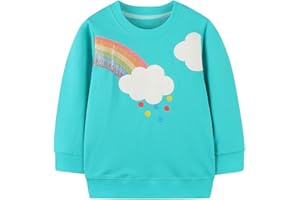 WinZero Little Girls Sweatshirt Cotton Crew Neck Toddler Christmas Jumper Long Sleeve Pullover Tops for Kids 2-7 Years Children Clothes