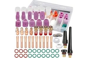 EATBALE 61 pcs for TIG Welding Torch Stubby Gas Lens #12 Glass Cup Kit for WP-17/18/26