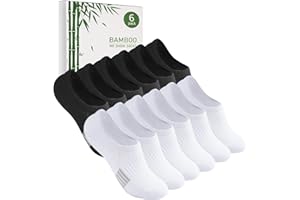 Caldodo Bambusowe skarpety do sneakersów, damskie, 35-38, 39-42, stopki, męskie, 6 par skarpet do sneakersów, skarpety sportowe, prezenty dla kobiet, skarpety do biegania, niewidoczne skarpety