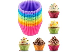 UV STYLISH Stampini per muffin riutilizzabili in silicone di alta qualità, set da 12 pirottini per muffin, muffin, muffin, lavabili in lavastoviglie (resistenti al forno fino a 220 °C)