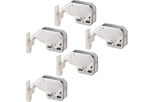 Gedotec Klamra sprężynowa do drzwi | stal niklowana | sprężynowy zatrzask do przykręcania | zatrzaski meblowe z odpowiednikiem | 5 sztuk – zatrzaski do drzwi szafy