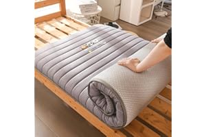 YOUGANG Materasso futon giapponese, spessore 5 cm, materasso tatami, pieghevole, per dormitorio, tatami, portatile, arrotolabile, da campeggio, materassino per dormire (grigio, 100 x 200 cm)