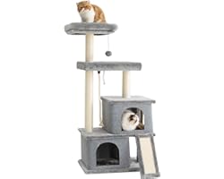 Lesure Cat Tree Play Tower - Large Cat Climbing Frame & Activity Centre Tree House Castle Stand with Sisal Scratching Posts a